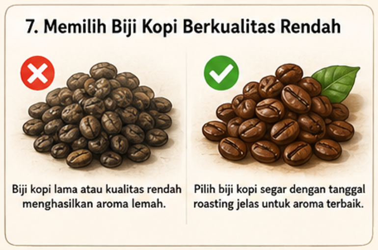 Memilih biji kopi dengan kualitas yang buruk