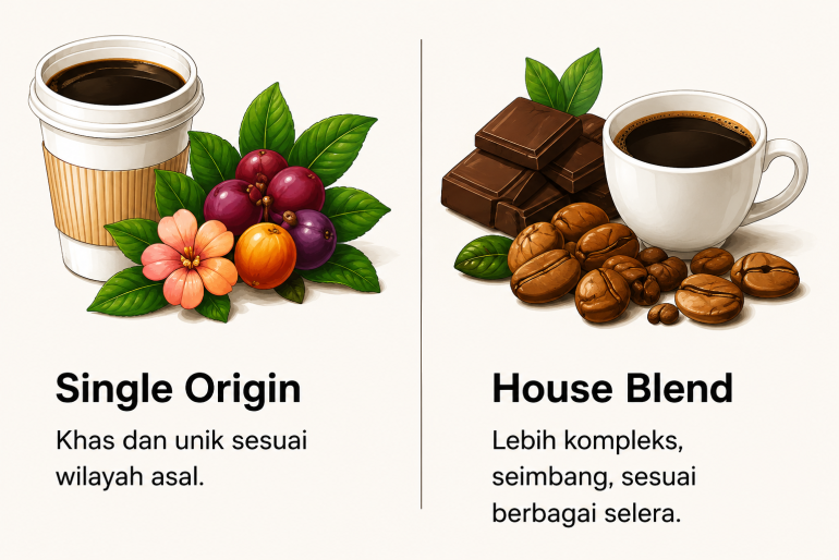 Perbedaan Single Origin dan House Blend dari Karakteristik rasa